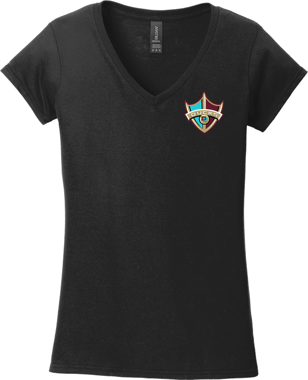 Delaware Ducks Softstyle Ladies Fit V-Neck T-Shirt