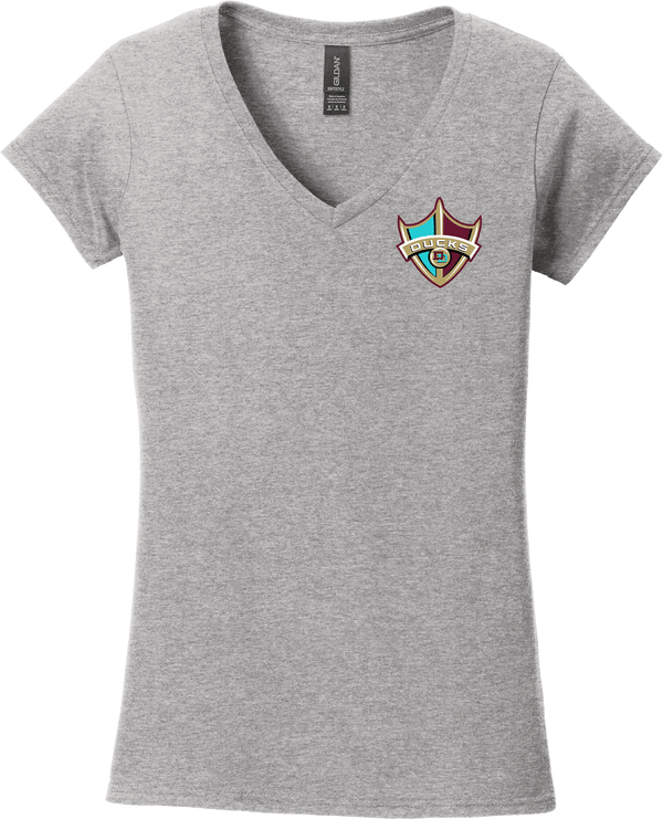 Delaware Ducks Softstyle Ladies Fit V-Neck T-Shirt